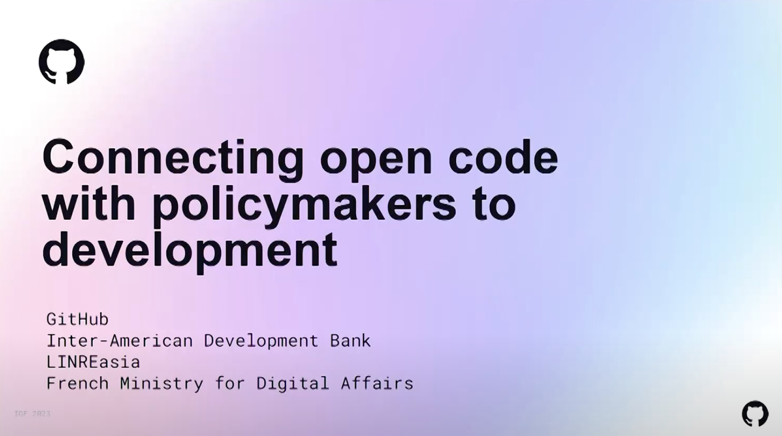 Connecting Open Code with Policymakers to Development