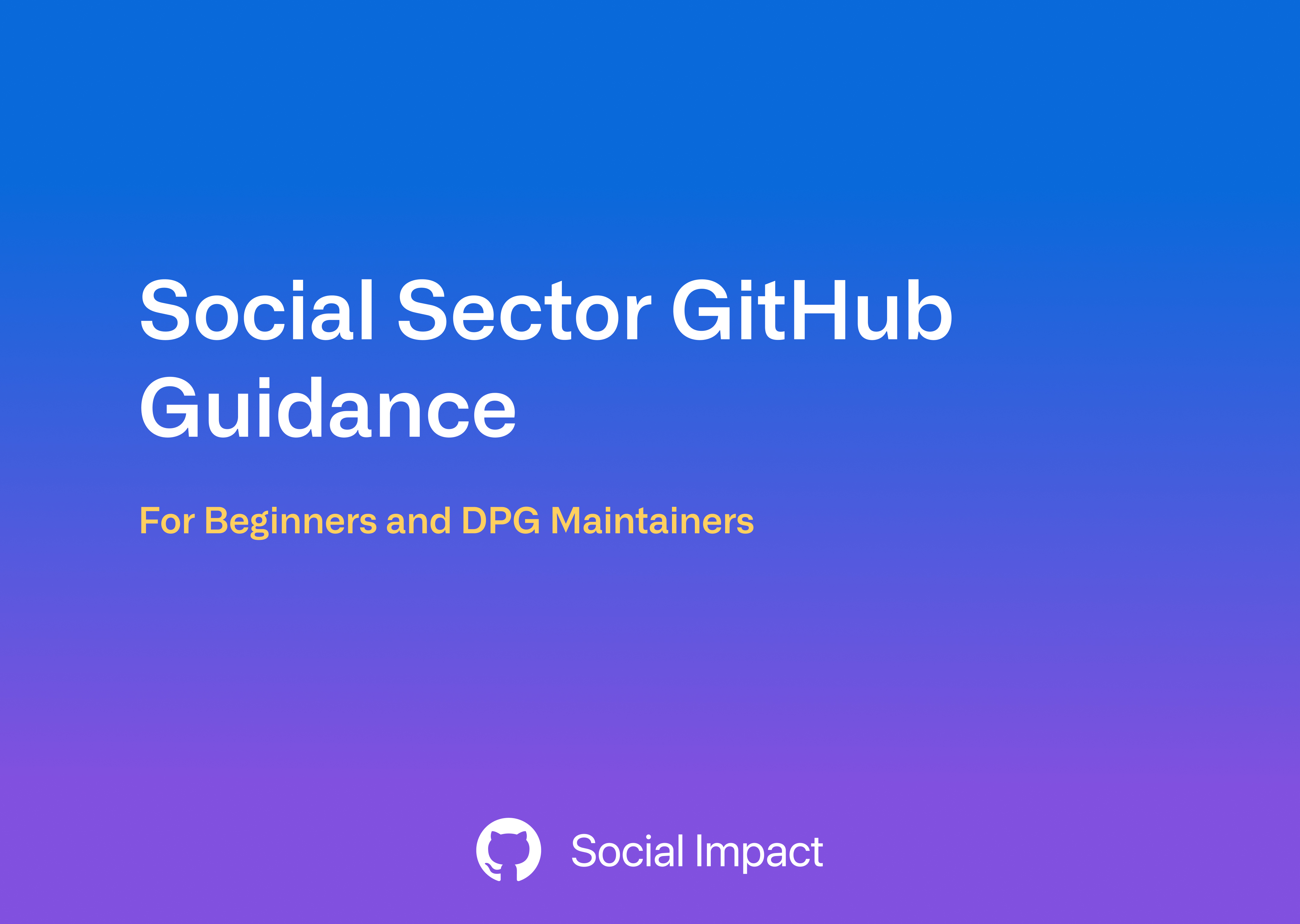 Social Sector GitHub Guidance
